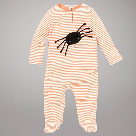 John Lewis Baby Spider Sleepsuit, Orange