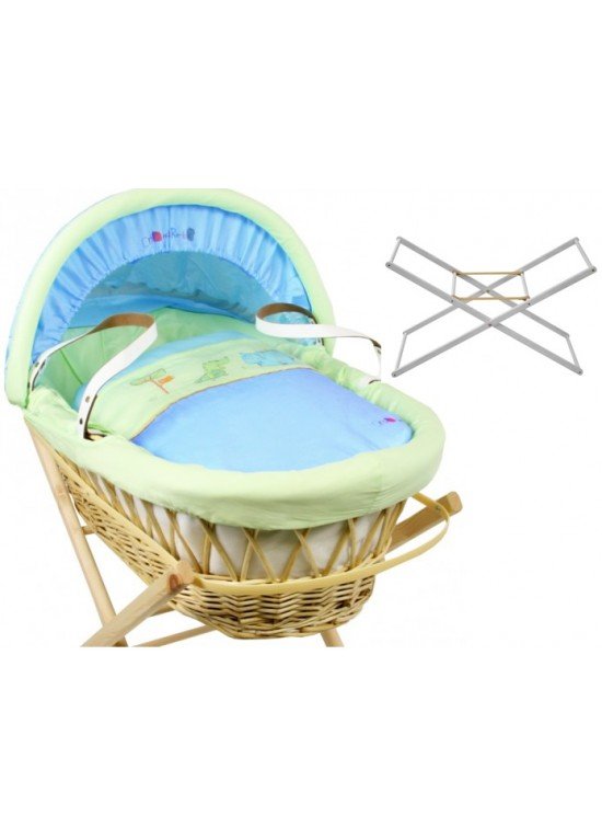 Dormouse Padded WHITE Wicker Basket-Croc & Rumble + FREE Stand!