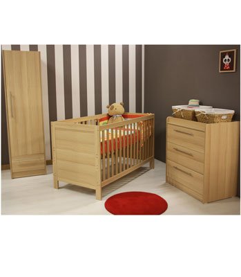Kiddicare Trio Nursery Furniture Roomset - Oak
