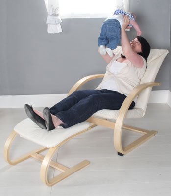 Kiddicare.com Nursery Chair and Stool - Natural